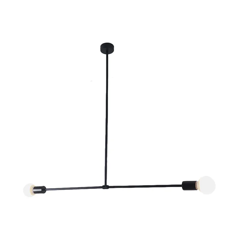 Lustre exposé de 31,5 "/39" de largeur en métal de style moderne, éclairage suspendu d'intérieur à 2 têtes en noir/or Clea...