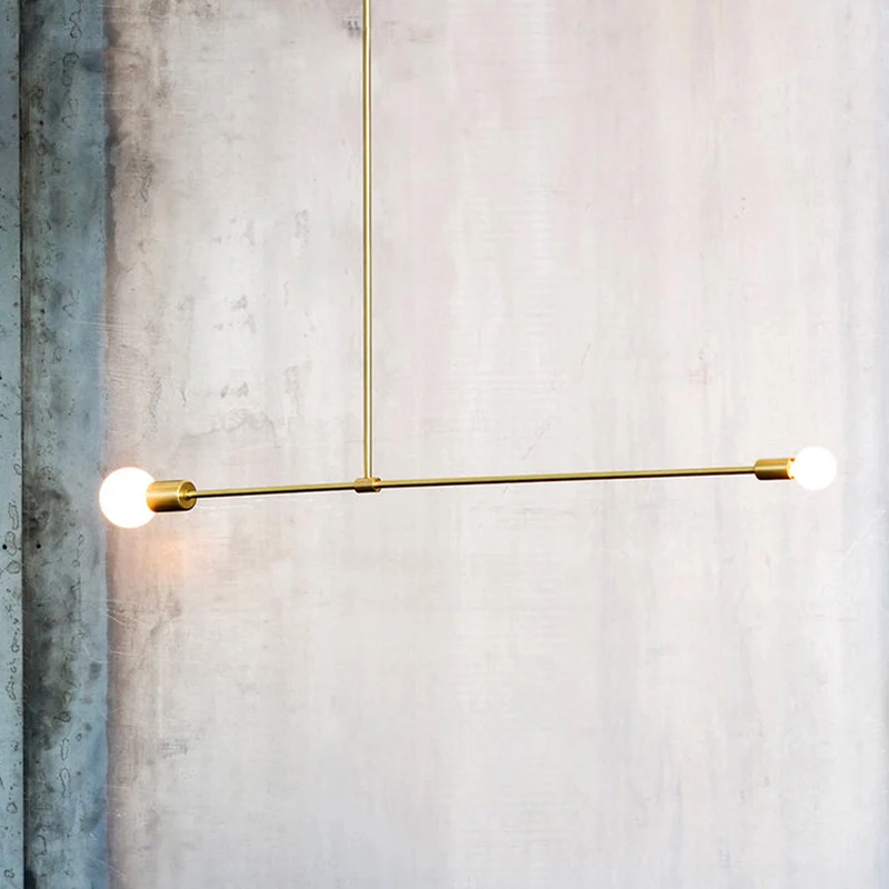 Lustre exposé de 31,5 "/39" de largeur en métal de style moderne, éclairage suspendu d'intérieur à 2 têtes en noir/or Clea...