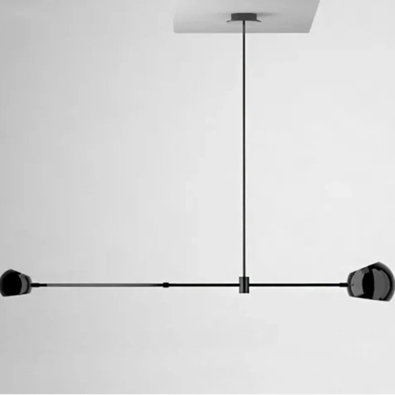Lustre en forme de dôme moderniste, éclairage de plafond suspendu en métal pour salle à manger, noir Clearhalo
