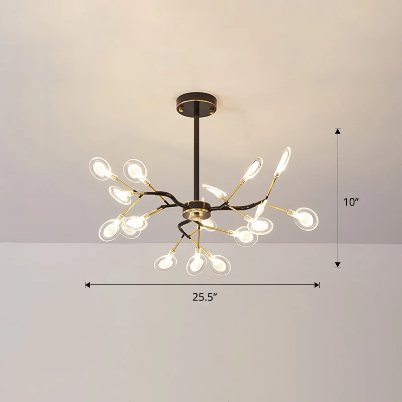 Lustre en forme de ver brillant, lampe suspendue en acrylique postmoderne pour salle à manger Clearhalo