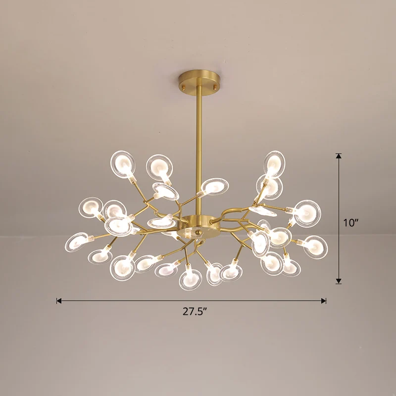 Lustre en forme de ver brillant, lampe suspendue en acrylique postmoderne pour salle à manger Clearhalo