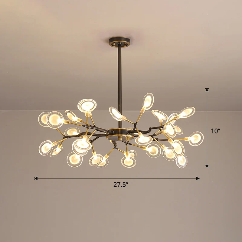Lustre en forme de ver brillant, lampe suspendue en acrylique postmoderne pour salle à manger Clearhalo