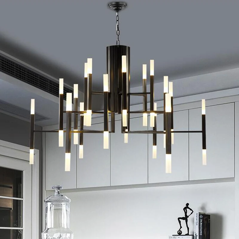 Lustre LED à plusieurs niveaux de Style postmoderne, luminaire suspendu métallique, 36 ampoules, luminaire décoratif d'int...