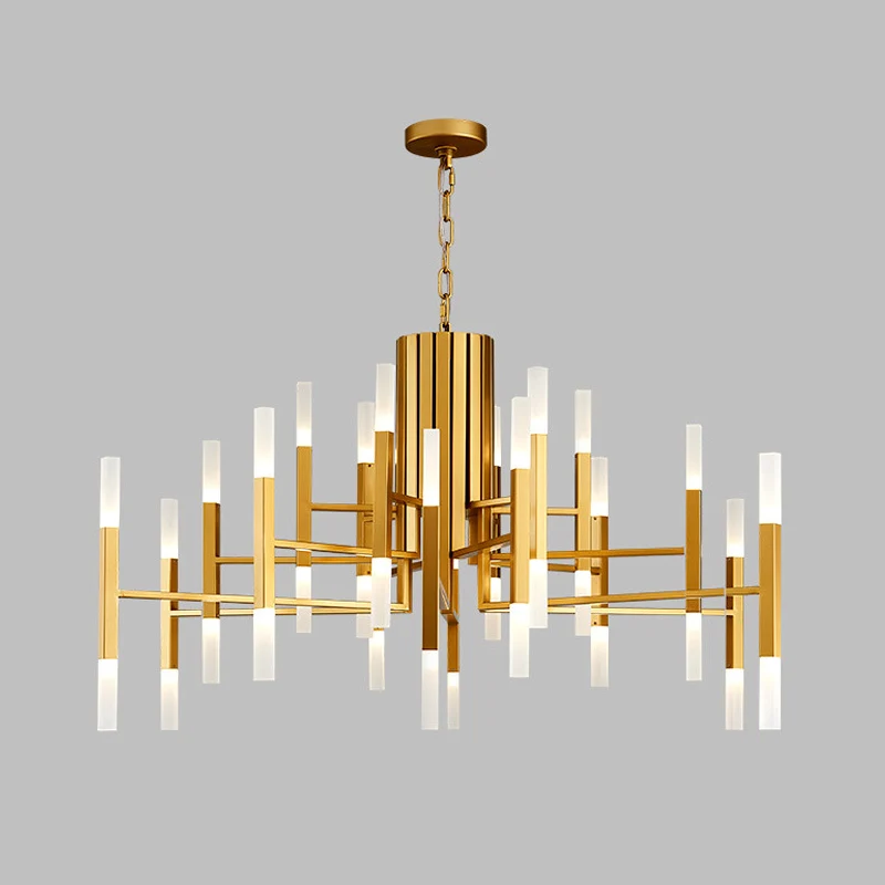 Lustre LED à plusieurs niveaux de Style postmoderne, luminaire suspendu métallique, 36 ampoules, luminaire décoratif d'int...