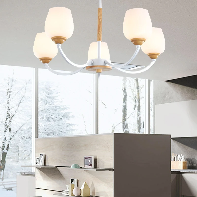 Lustre Macaron Loft Bud Shade en verre de lait, luminaire suspendu en vert/gris/rose/blanc pour chambre d'enfant Clearhalo