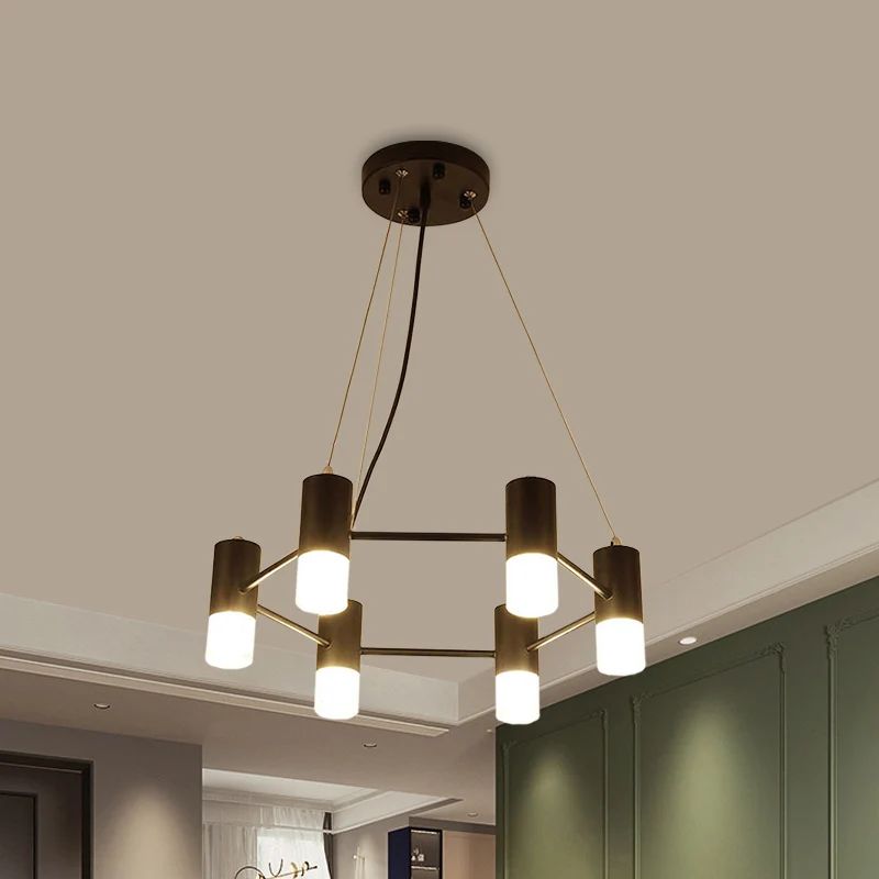 Lustre moderne en forme de nid d'abeille, éclairage suspendu en métal noir pour le salon de l'hôtel Clearhalo