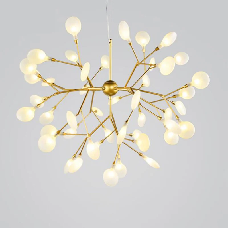 Lustre moderne de Style luciole, abat-jour en acrylique givré, lampe suspendue pour plafond de salon Clearhalo