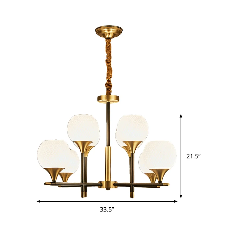 Lustre mondial contemporain en verre blanc, 8 ampoules, lampe suspendue en laiton pour chambre à coucher, Design Vertical...