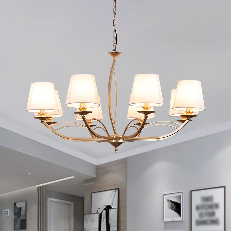 Lustre métallique à bras pivotant, éclairage de Style traditionnel, lampe à Suspension à 4/6/8 têtes pour chambre d'amis e...