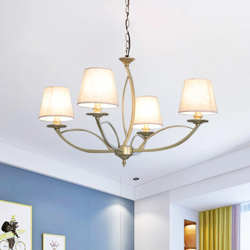 Lustre métallique à bras pivotant, éclairage de Style traditionnel, lampe à Suspension à 4/6/8 têtes pour chambre d'amis e...
