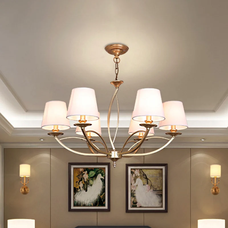 Lustre métallique à bras pivotant, éclairage de Style traditionnel, lampe à Suspension à 4/6/8 têtes pour chambre d'amis e...