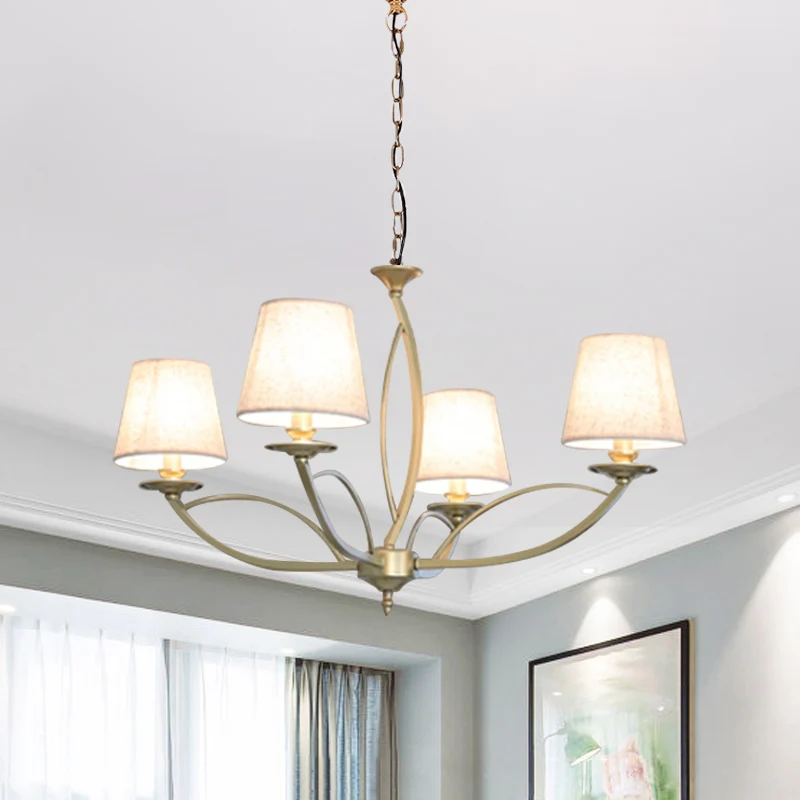 Lustre métallique à bras pivotant, éclairage de Style traditionnel, lampe à Suspension à 4/6/8 têtes pour chambre d'amis e...