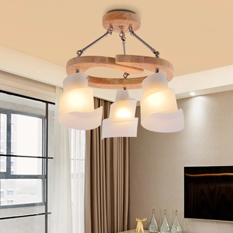 Lustre à panneau en spirale pour salon, éclairage en verre dépoli blanc, 3/5 ampoules, Suspension moderne avec étagère en...