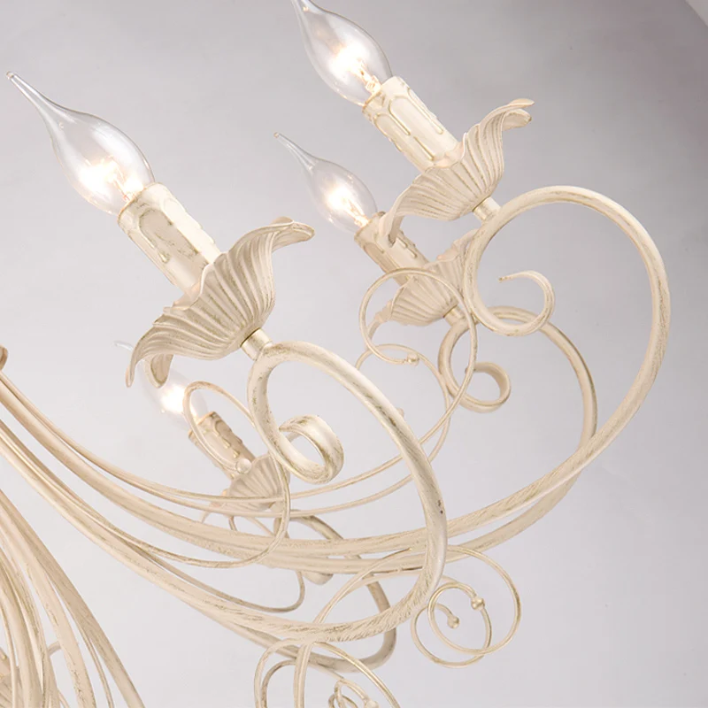 Lustre de plafond Starburst finition noir/blanc, luminaire traditionnel en métal à 3/6/8 têtes pour salon Clearhalo