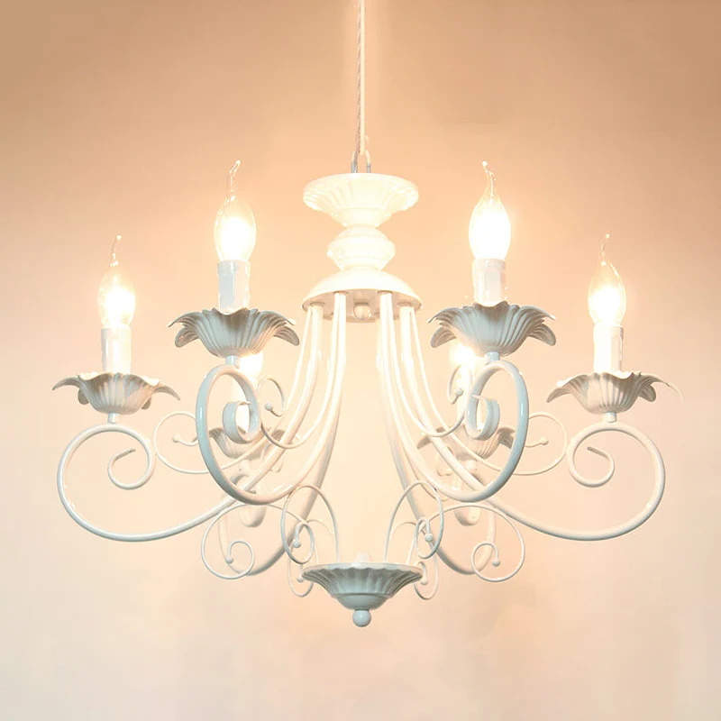 Lustre de plafond Starburst finition noir/blanc, luminaire traditionnel en métal à 3/6/8 têtes pour salon Clearhalo