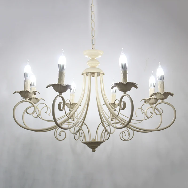 Lustre de plafond Starburst finition noir/blanc, luminaire traditionnel en métal à 3/6/8 têtes pour salon Clearhalo