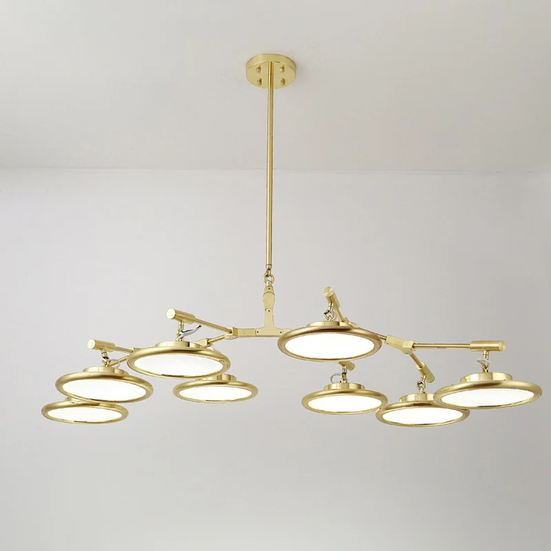 Lustre rond en verre contemporain, 3/5/8 lumières, suspension dorée, lumière chaude/blanche Clearhalo