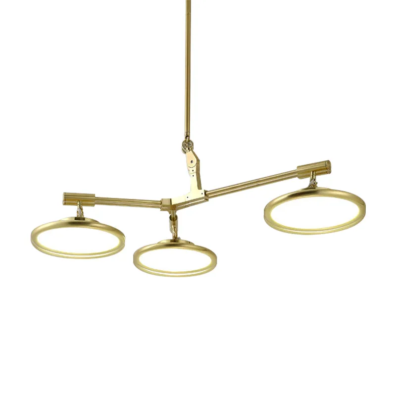 Lustre rond en verre contemporain, 3/5/8 lumières, suspension dorée, lumière chaude/blanche Clearhalo