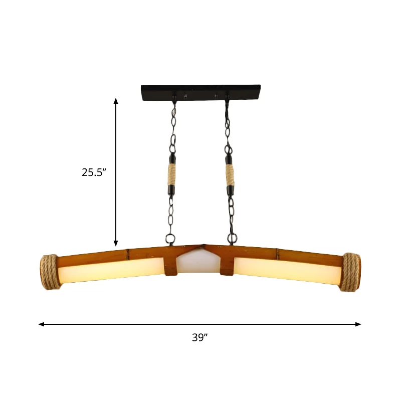 Lustre rustique élégant Beige en forme de Tube, éclairage suspendu en bois pour escalier et salle de bain Clearhalo