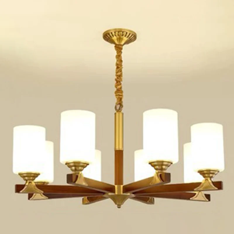 Lustre de salon cylindrique en verre opalin, luminaire suspendu minimaliste Clearhalo