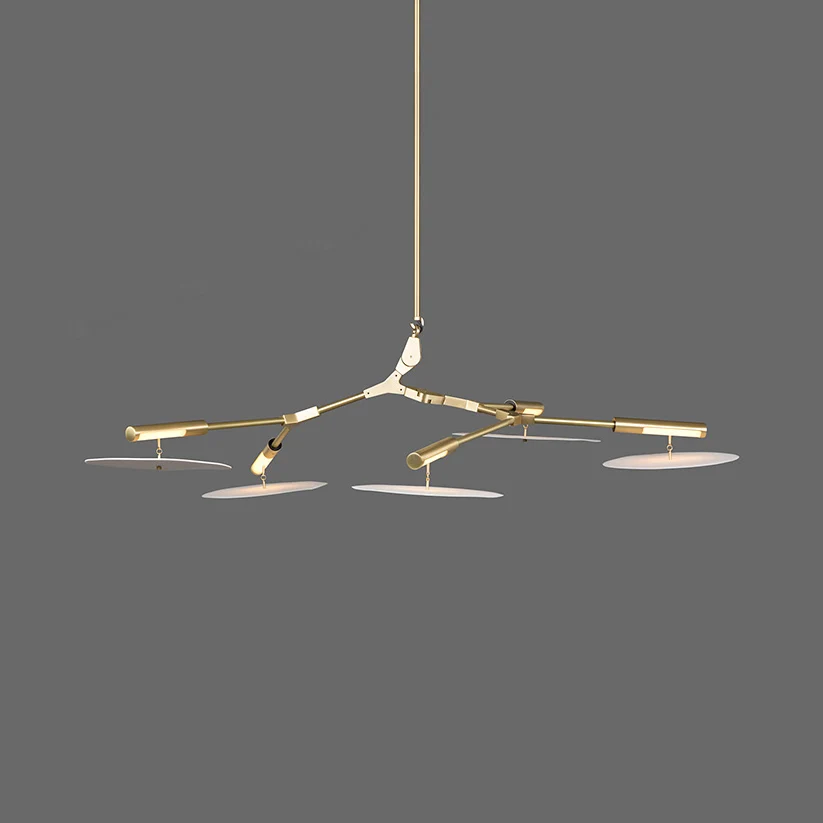 Lustre de salon moderne à 5/9/11 lumières, plafonnier noir/or avec abat-jour en acrylique à disque Clearhalo