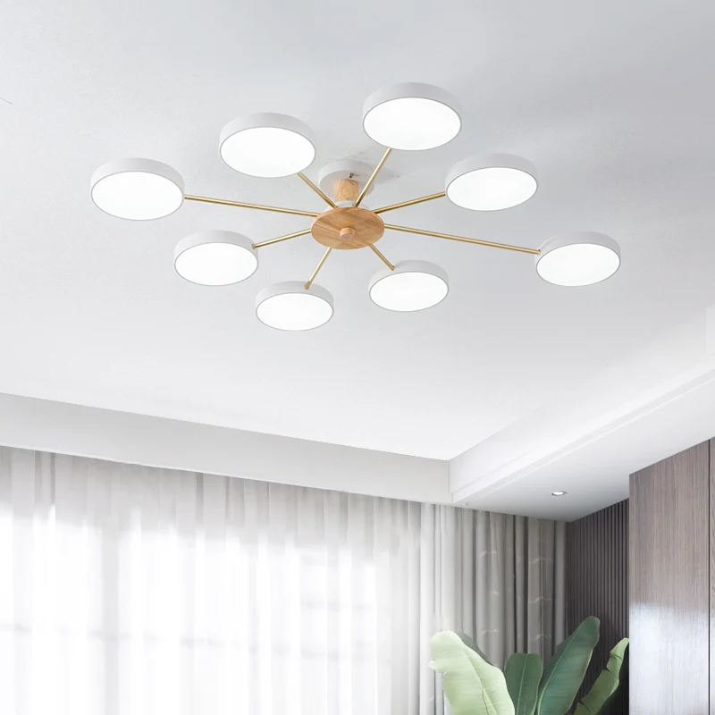 Lustre semi-affleurant de salon acrylique de plafonnier LED de molécule minimaliste Clearhalo