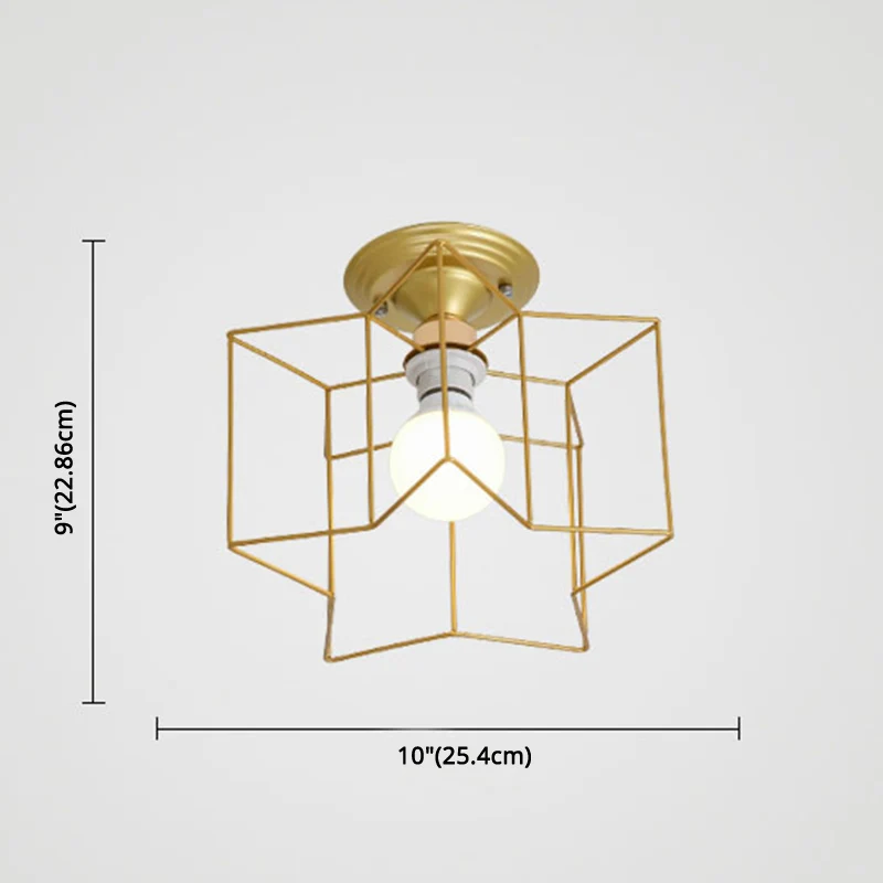 Lustre semi-encastré en forme d'étoile, luminaire de plafond en métal de Style industriel pour chambre à coucher Clearhalo