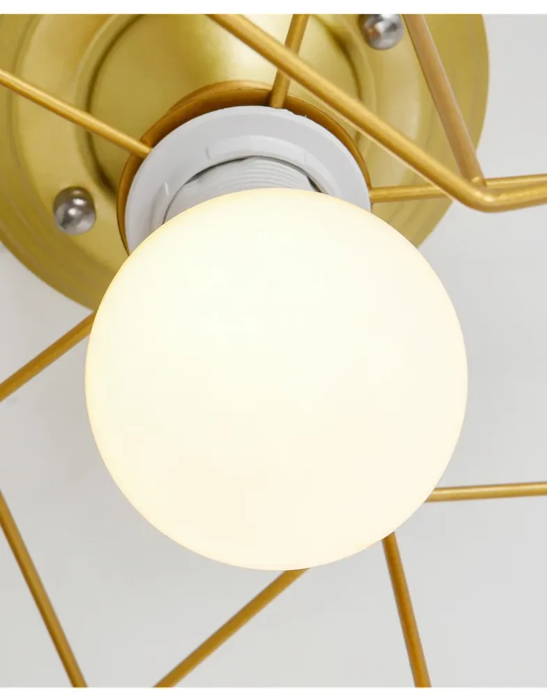 Lustre semi-encastré en forme d'étoile, luminaire de plafond en métal de Style industriel pour chambre à coucher Clearhalo
