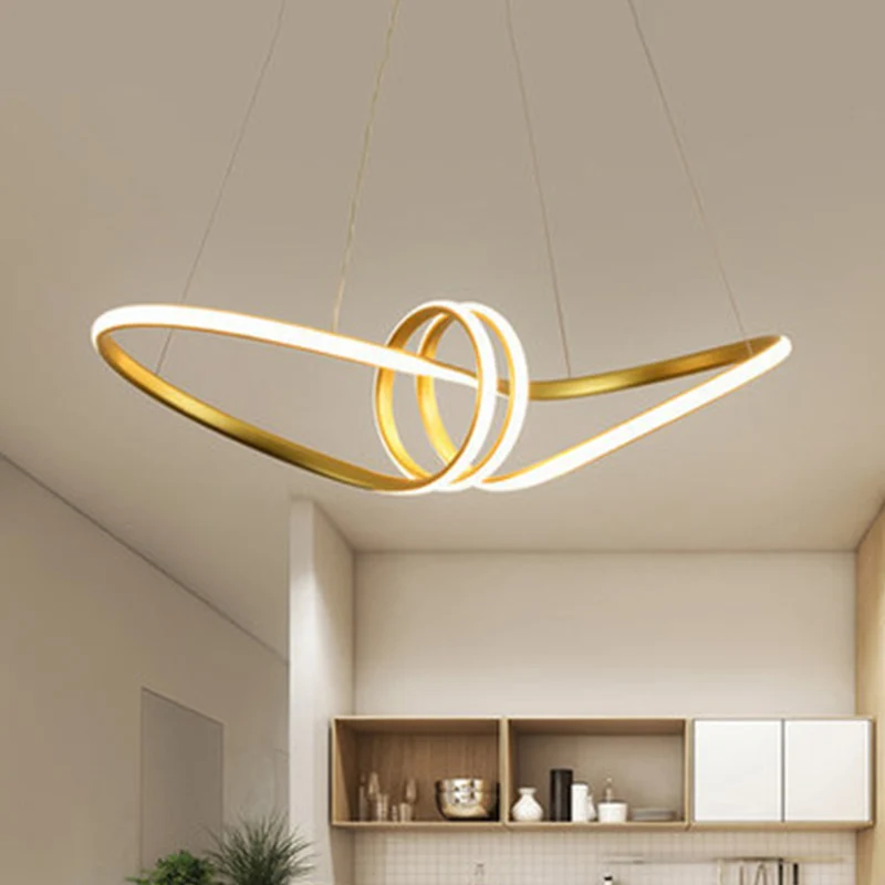 Lustre en spirale ultra-moderne, luminaires suspendus en métal pour salon Clearhalo