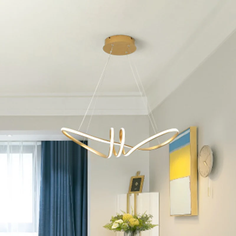 Lustre en spirale ultra-moderne, luminaires suspendus en métal pour salon Clearhalo