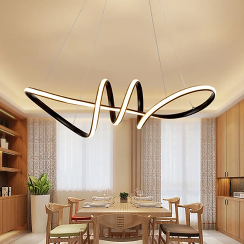 Lustre en spirale ultra-moderne, luminaires suspendus en métal pour salon Clearhalo