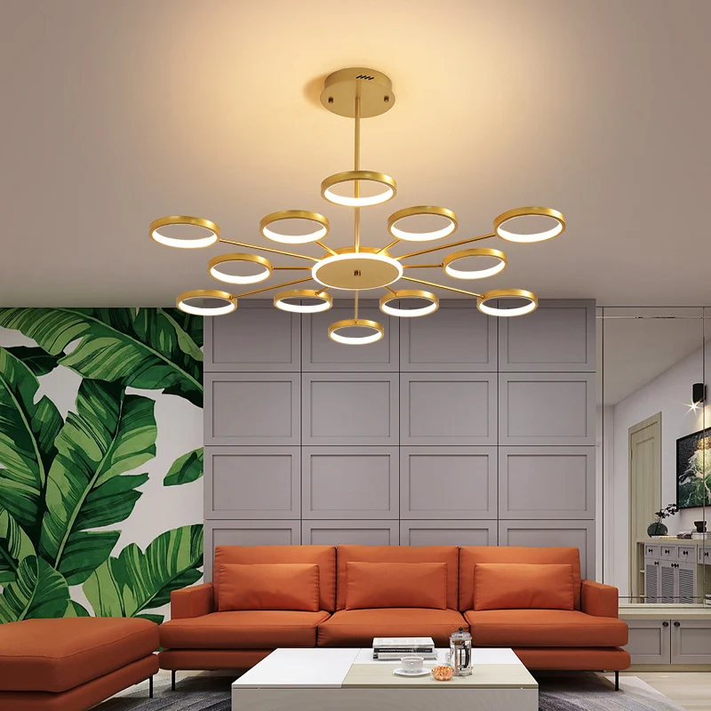 Lustre Starburst allumant un Kit de lampe suspendue en métal contemporain pour le salon Clearhalo