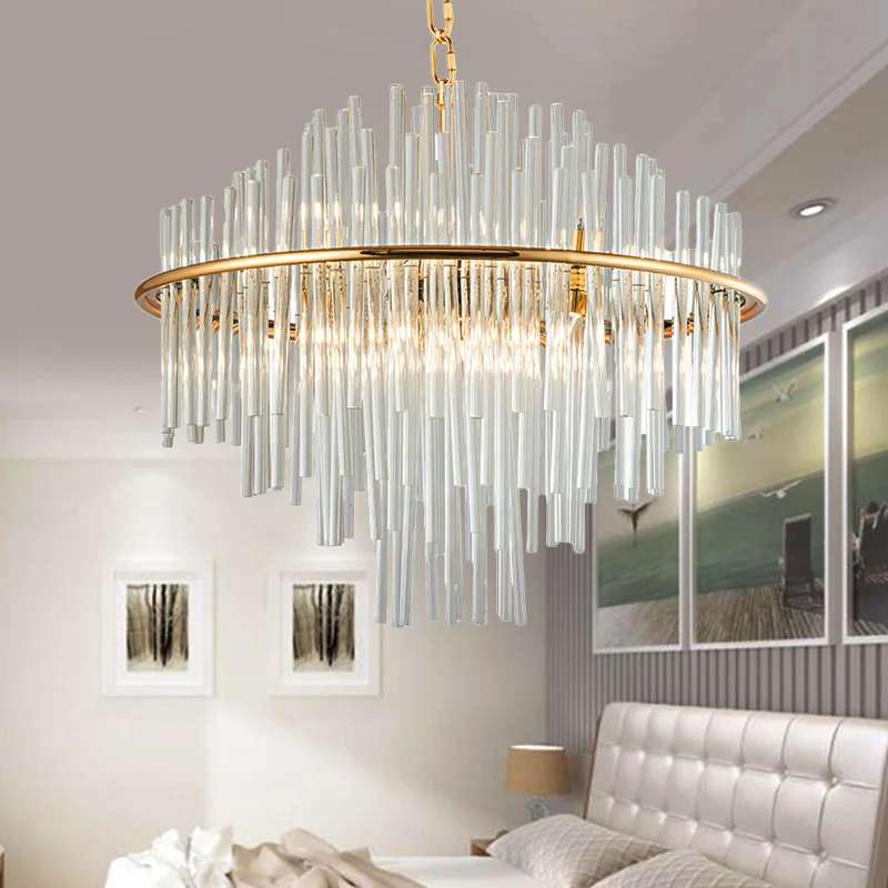 Lustre suspendu en cristal à 4 niveaux, 19.5 "/23.5"/31.5 "de large, plafonnier traditionnel doré à 8/12/16 lumières Clear...