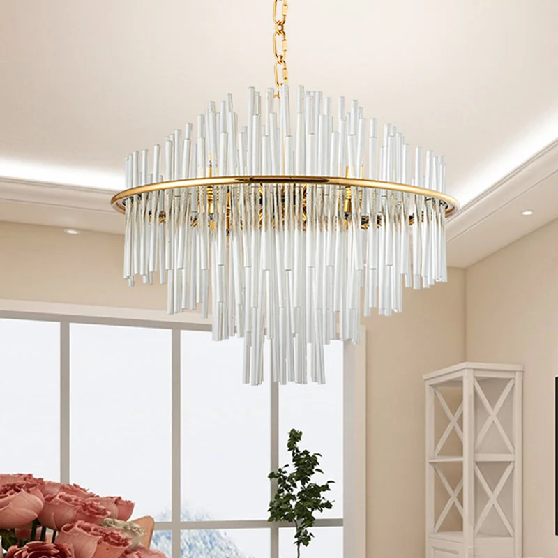 Lustre suspendu en cristal à 4 niveaux, 19.5 "/23.5"/31.5 "de large, plafonnier traditionnel doré à 8/12/16 lumières Clear...