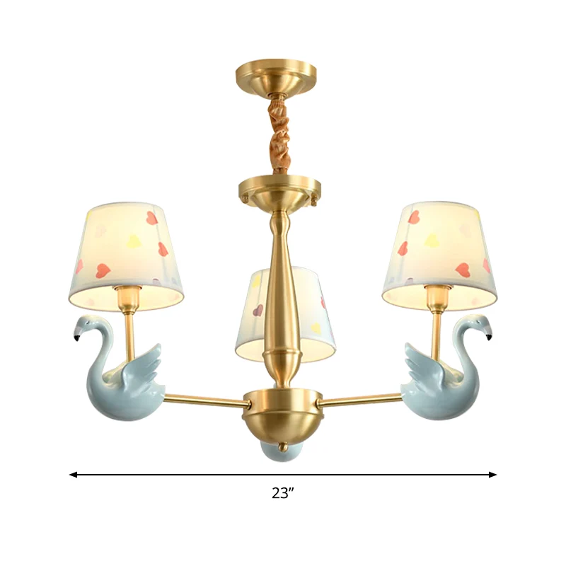 Lustre suspendu en forme de cygne pour la maternelle, luminaire décoratif d'intérieur en tissu Art déco Clearhalo