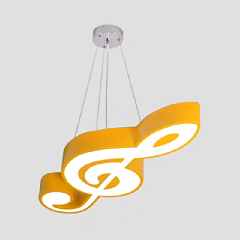 Lustre suspendu en forme de Note en acrylique, luminaire créatif à Suspension LED pour salle de danse Clearhalo