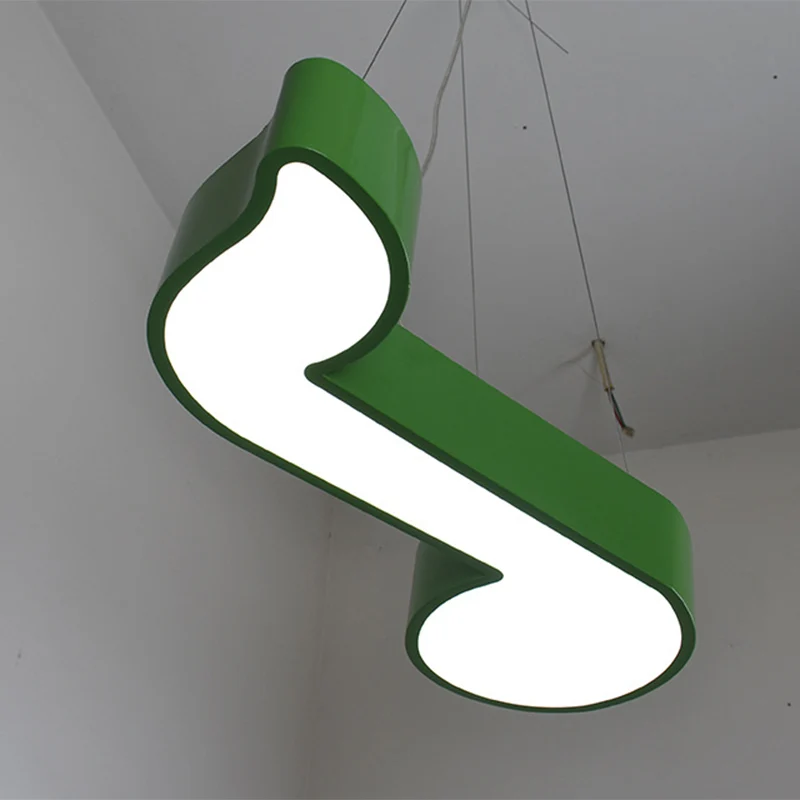 Lustre suspendu en forme de Note en acrylique, luminaire créatif à Suspension LED pour salle de danse Clearhalo