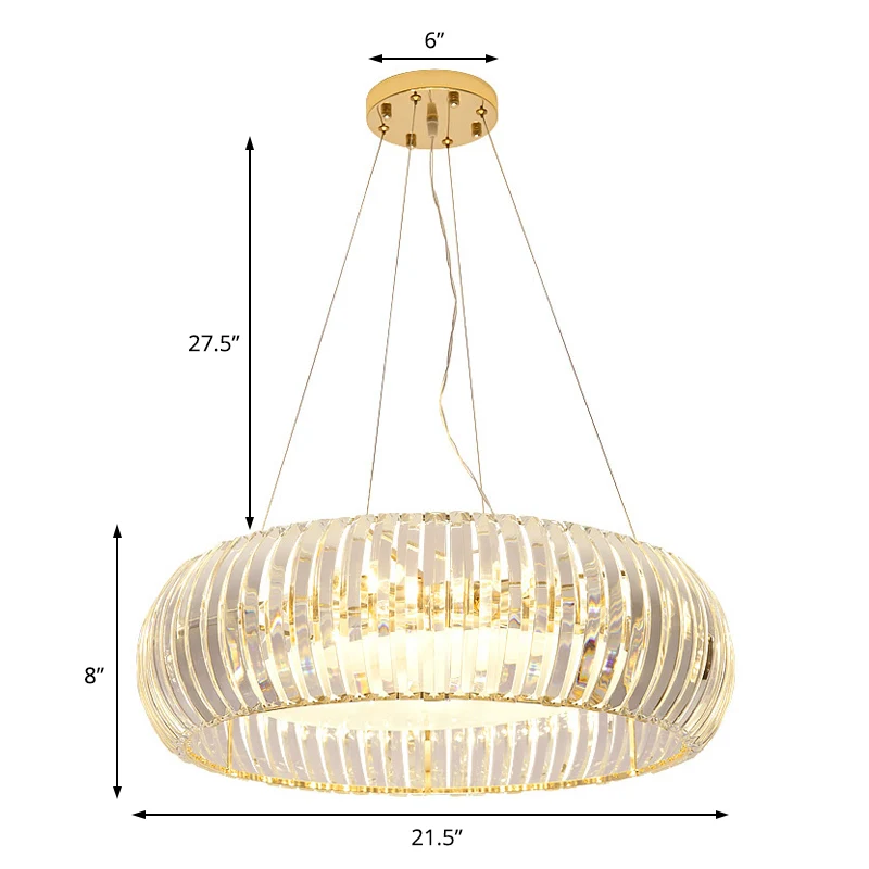 Lustre suspendu Globe minimal en cristal, 6 lumières, luminaire suspendu pour salon, doré Clearhalo