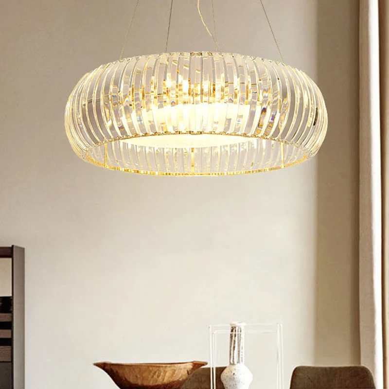 Lustre suspendu Globe minimal en cristal, 6 lumières, luminaire suspendu pour salon, doré Clearhalo