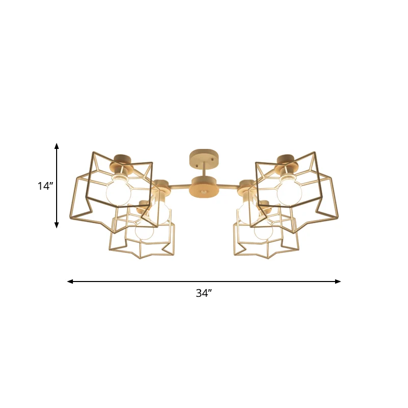 Lustre suspendu à 6 lumières pour chambre à coucher, lampe à suspension blanche de dessin animé avec Cage en fer nuage/éto...