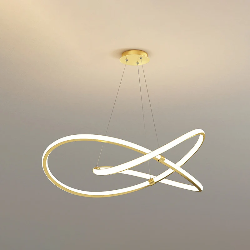 Lustre torsadé ultra-moderne en métal avec auvent rond pour salon Clearhalo