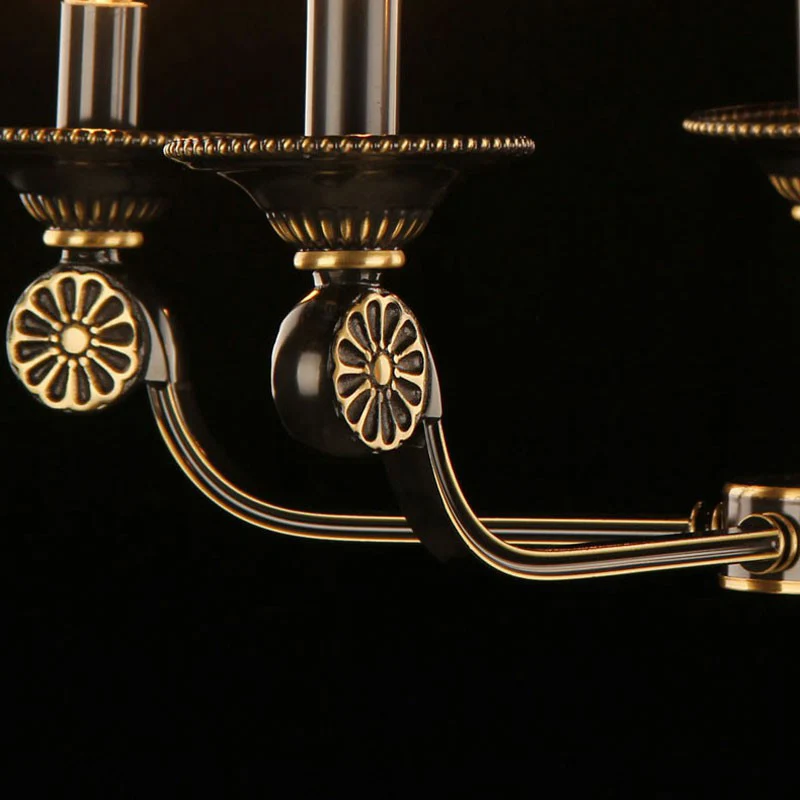 Lustre évasé doré et noir, luminaire traditionnel en verre givré pour chambre à coucher Clearhalo
