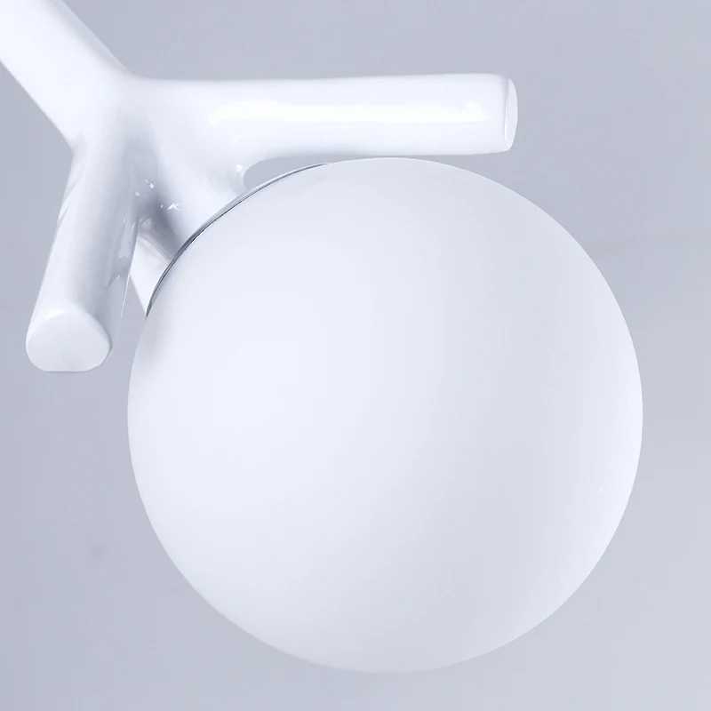 Lustre en verre blanc Global avec branche Design contemporain 4 lumières blanc/noir/rouge plafonnier suspendu Clearhalo
