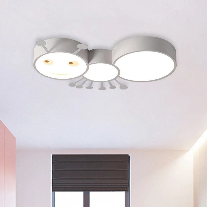 Macaron Ant – plafonnier LED en acrylique, montage encastré, blanc/rose/bleu, pour chambre d'enfant Clearhalo