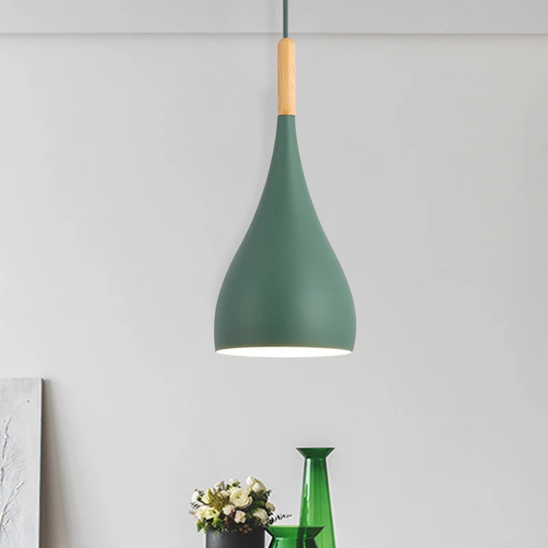 Macaron Raindrop Plafonnier Suspension Aluminium 1 Lumière Salle à Manger Lampe Suspendue Kit en Gris/Rouge/Bleu Clearhalo