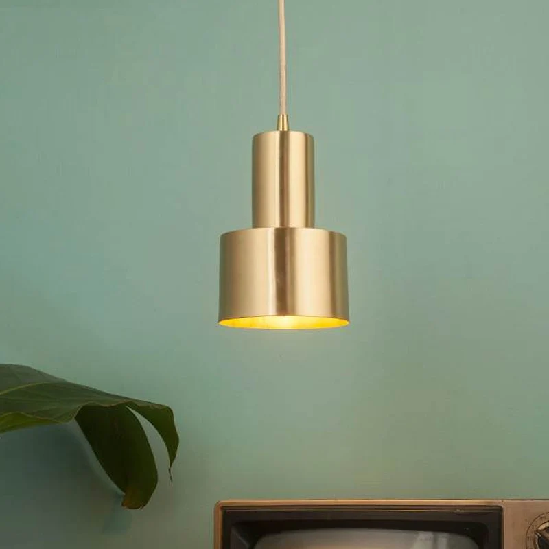 Mini grenade fer pendule lumière postmoderne unique finition en laiton luminaire suspendu Clearhalo