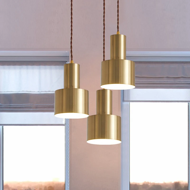Mini grenade fer pendule lumière postmoderne unique finition en laiton luminaire suspendu Clearhalo
