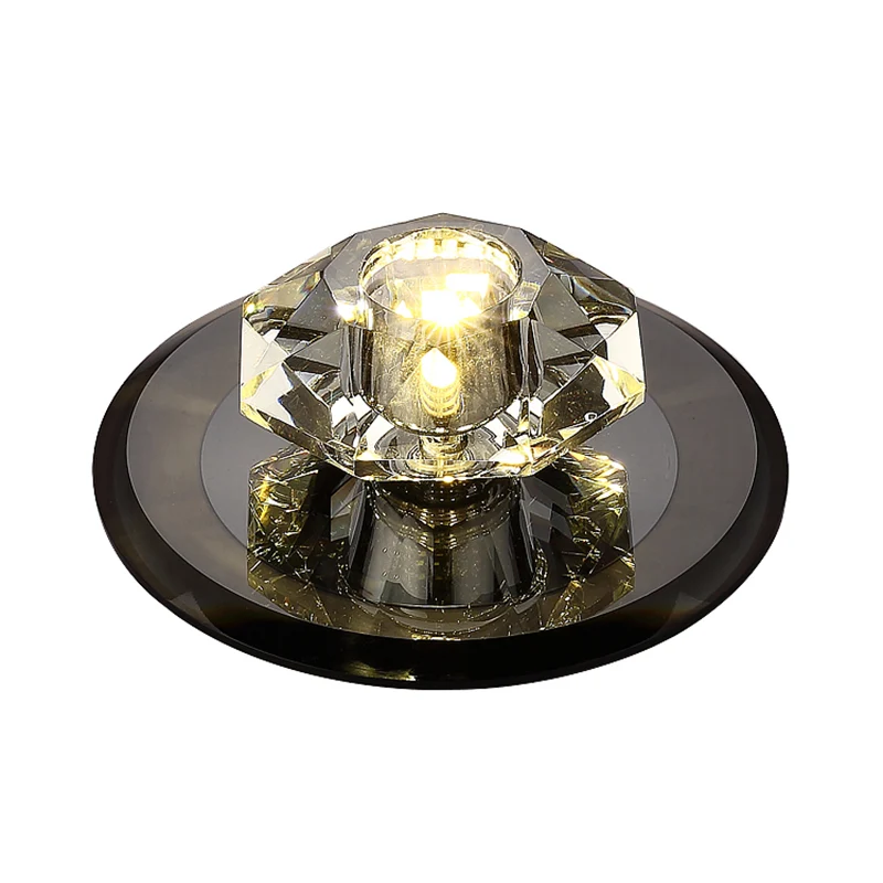 Mini plafonnier LED en cristal biseauté, Style moderne, luminaire de plafond pour couloir Clearhalo