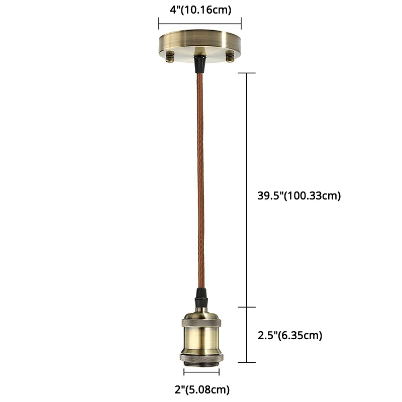 Mini suspension en cuivre de Style industriel, ampoule nue, lampe suspendue pour chambre à coucher avec fil de suspension...