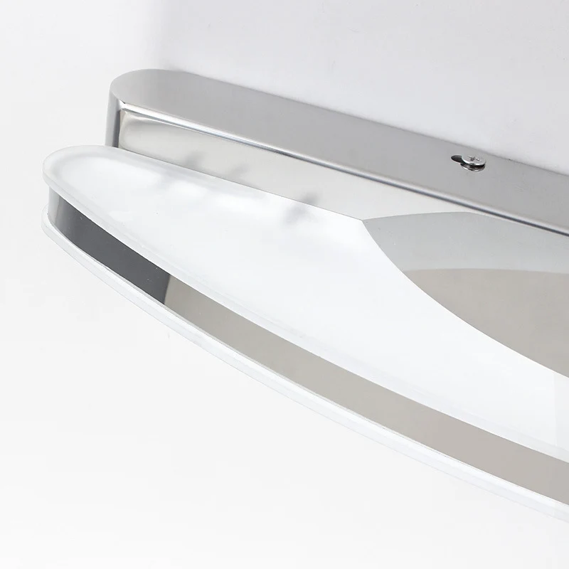 Miroir de courtoisie LED incurvé, applique murale simple en acier inoxydable chromé pour salle de bain Clearhalo